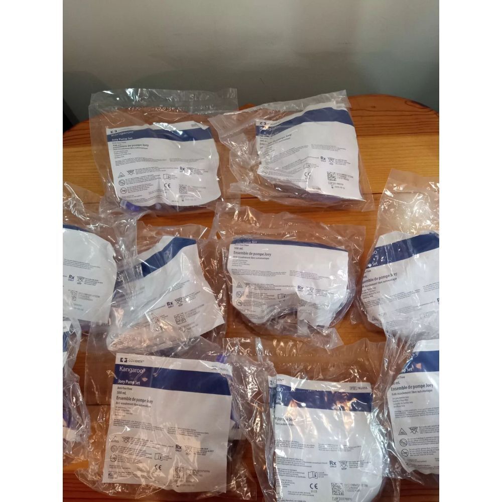 New Joey Pump Feeding Bags Set with Flush Bag 500mL 10 Bags REF 762055 Exp 26👩